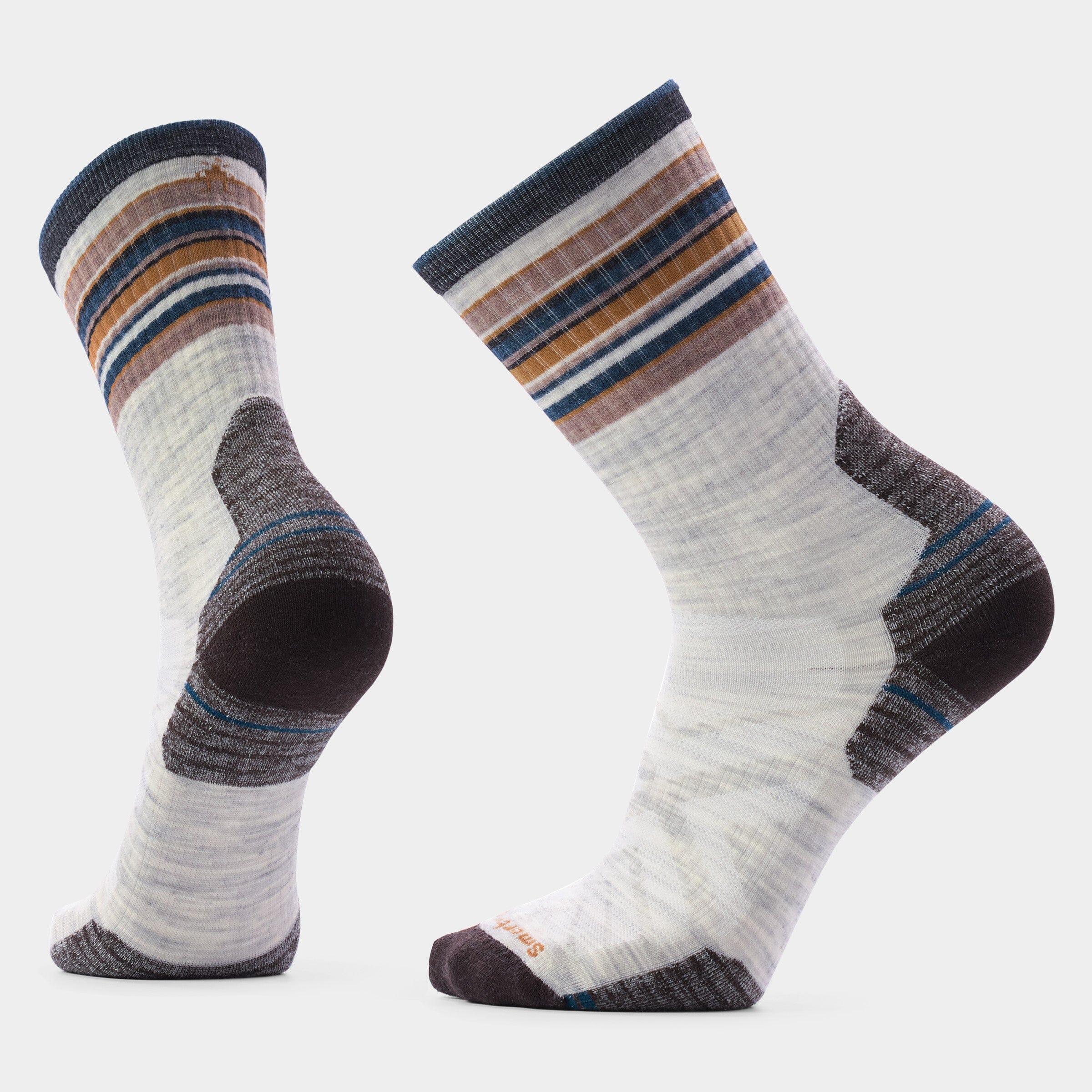 Smartwool Hike Targeted Cushion Striped Crew Socks Ash L (EU 42-45) 