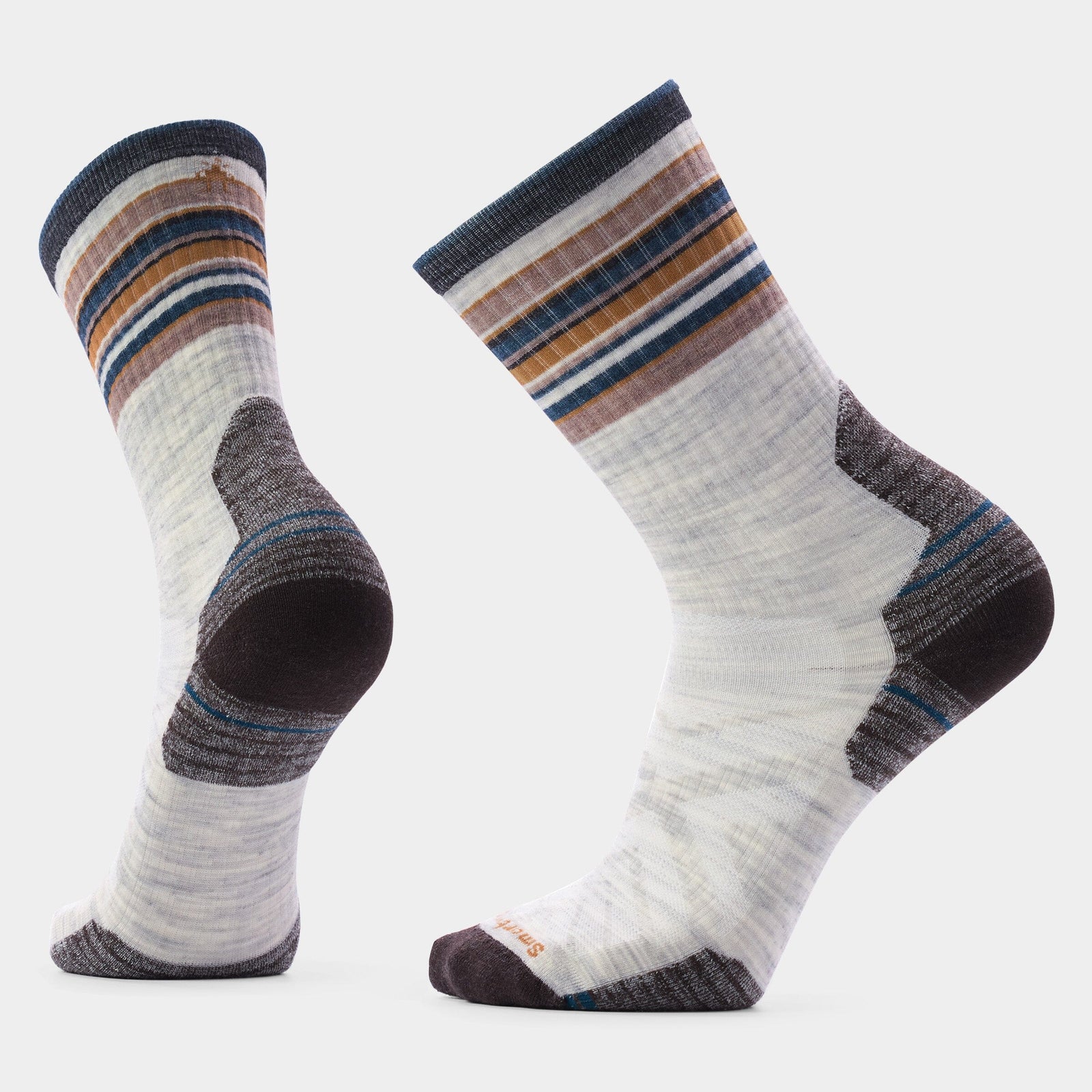 Smartwool Hike Targeted Cushion Striped Crew Socks Ash L (EU 42-45) 