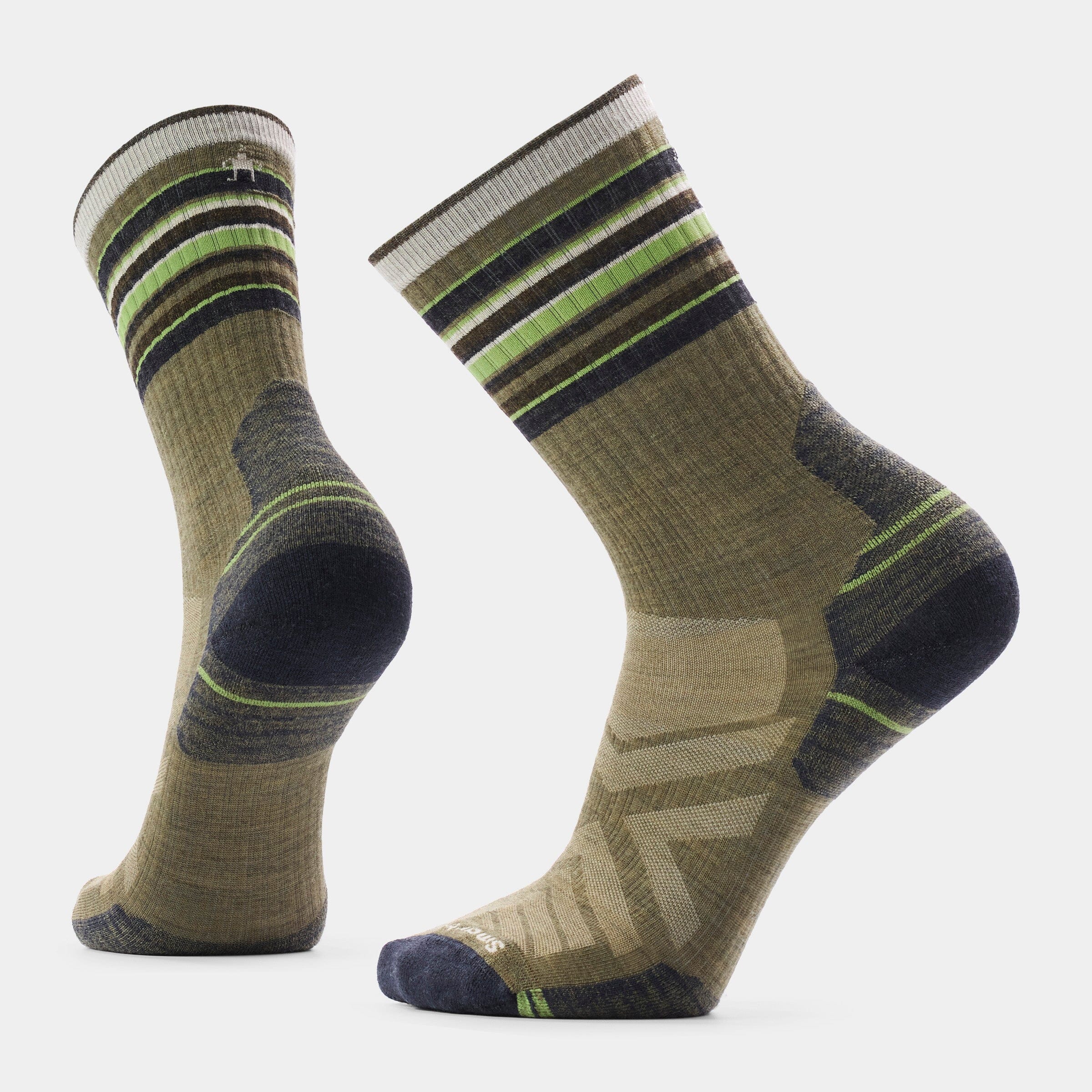 Smartwool Hike Targeted Cushion Striped Crew Socks Winter Moss L (EU 42-45) 