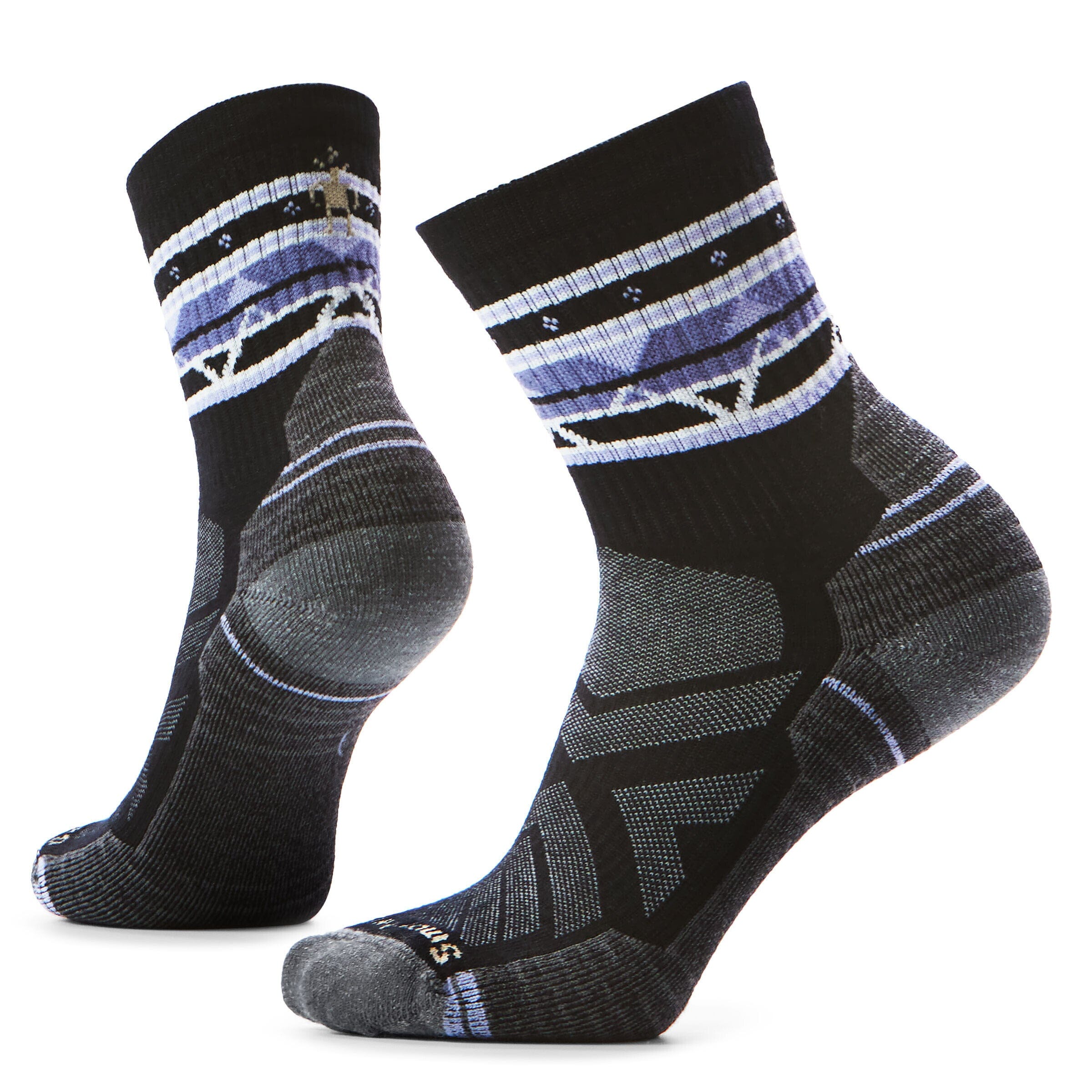 Smartwool Women's Hike Light Cushion Zig Zag Valley Mid Crew Socks Black S (EU 34-37) 