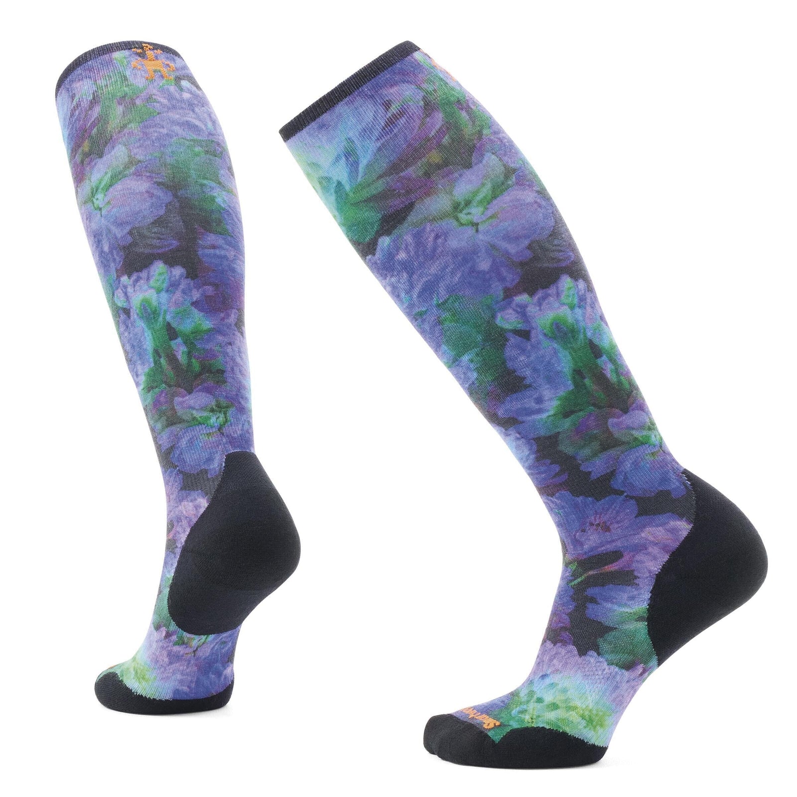 Smartwool Women's Ski Targeted Cushion Electric Lotus Print OTC Socks Black S (EU 34-37) 