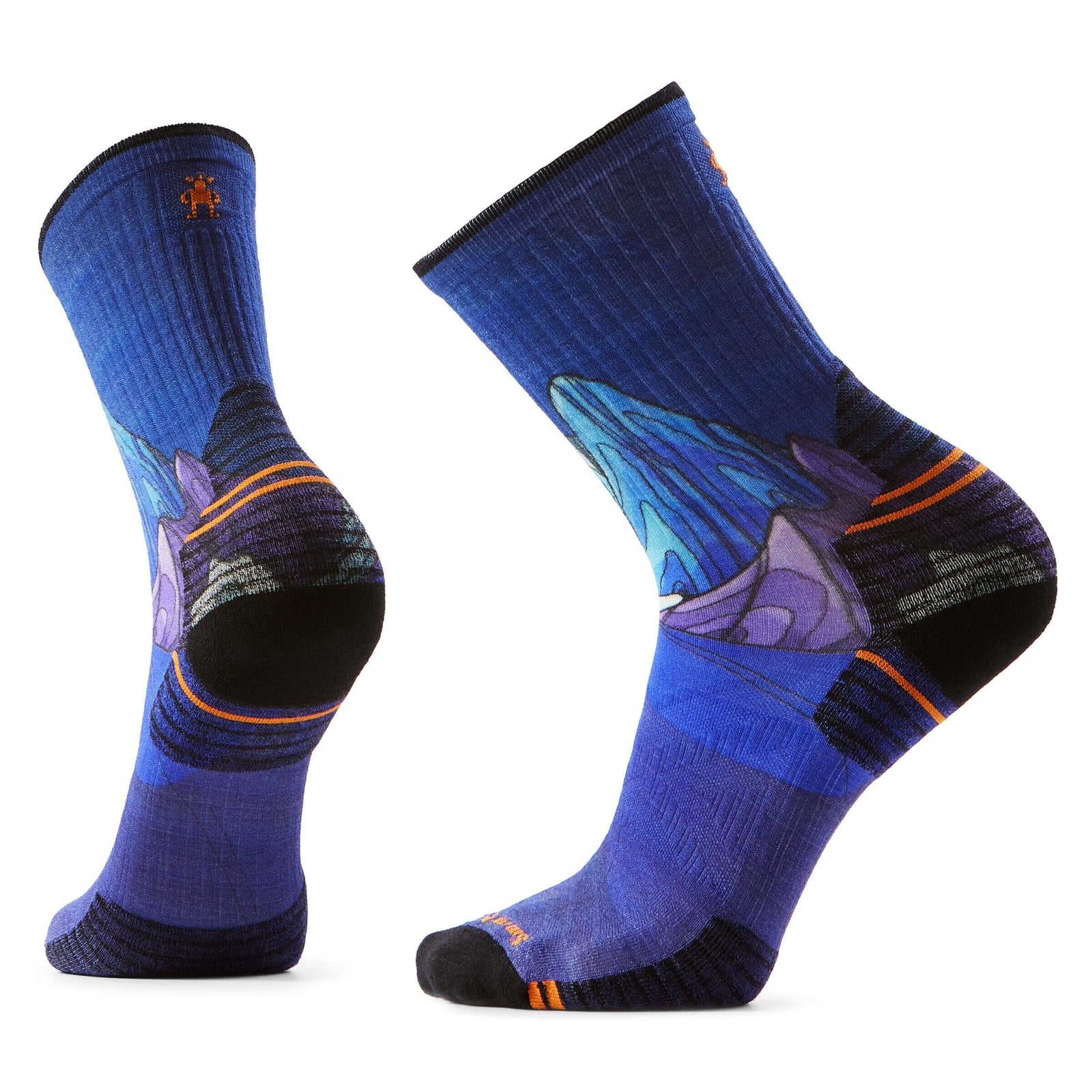 Smartwool Hike Targeted Cushion Mountain Myth Print Crew Socks Deep Navy 092 M (EU 38-41) 