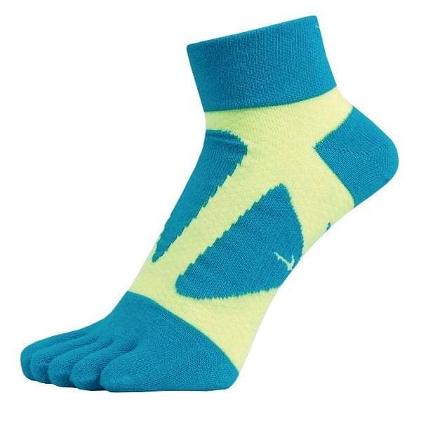 YAMAtune Spider Arch Middle 5 Toe Non-slip Dots Socks Turquoise X Yellow 27-29cm | EU 43-46 