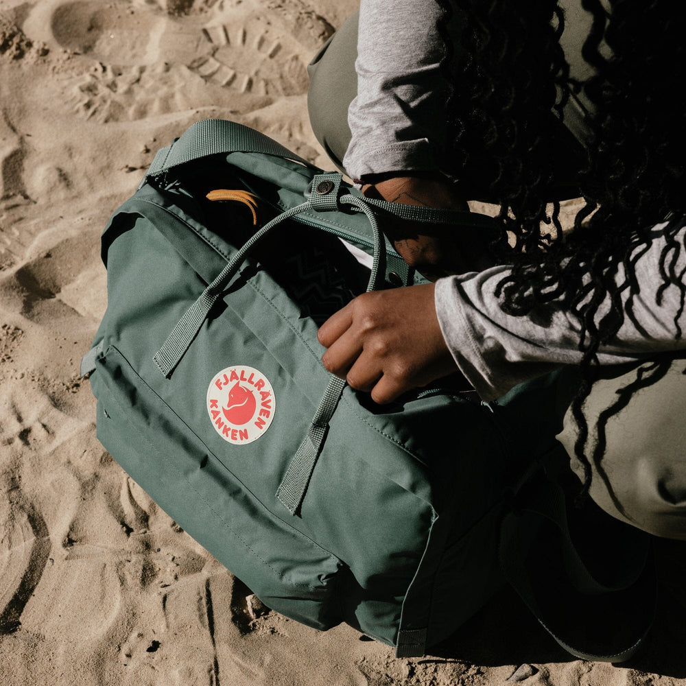 fjllrven kanken laptop 15 frost green/chess pattern Knken padded compartment that provides safe storage for a 15 laptop computer Fjallraven Kanken Laptop 15" Backpack,