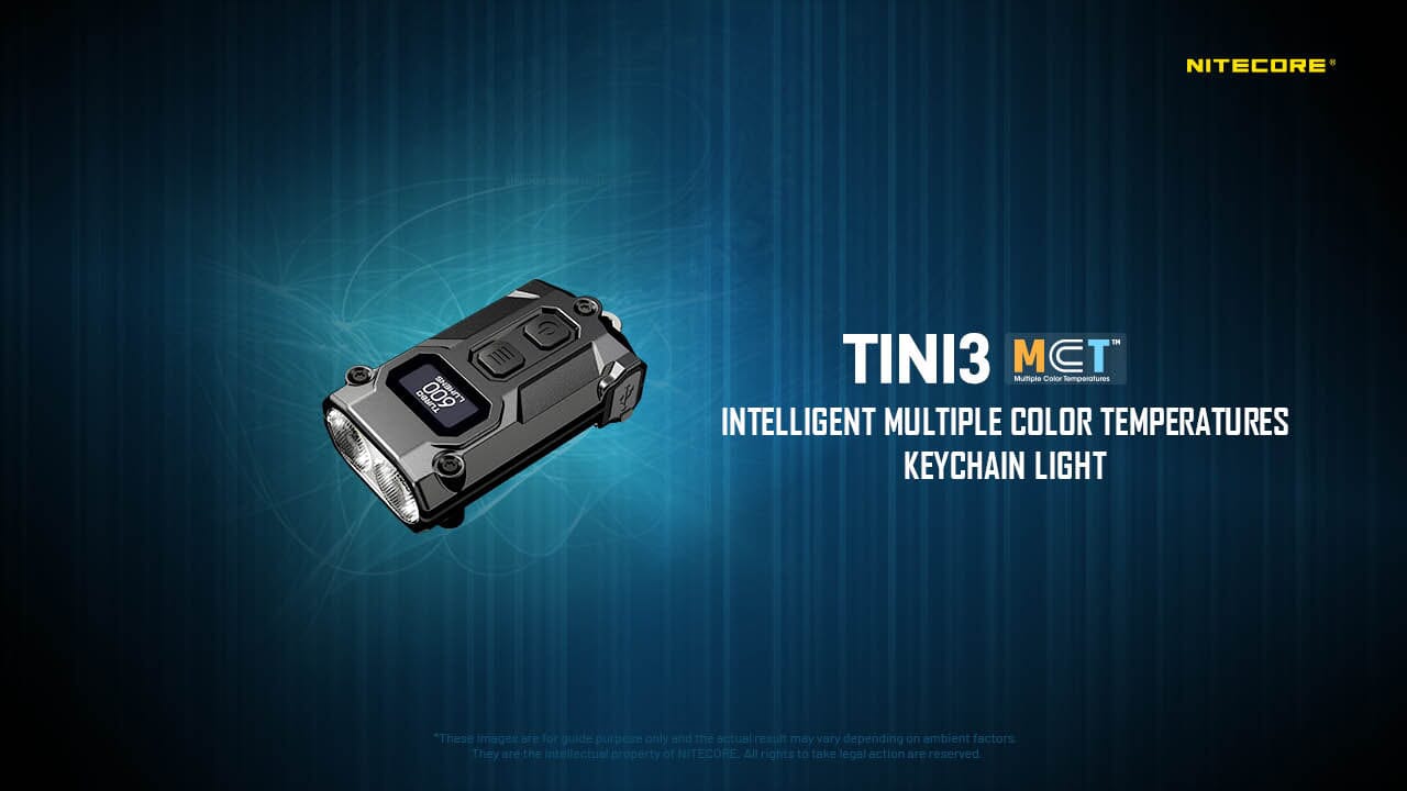 Nitecore TINI 3 600 Lumen Multi-Color Rechargeable Keychain Flashlight 