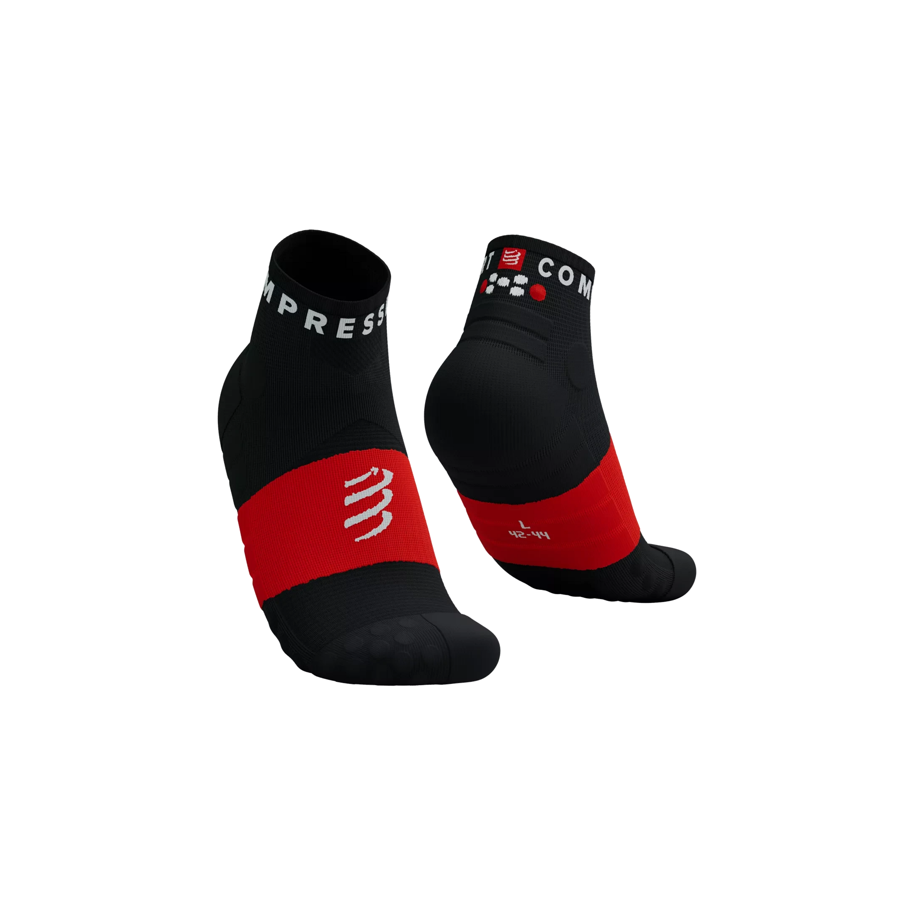 Compressport Ultra Trail Low Socks Black/White/Core Red T1 (EU 35-38) 