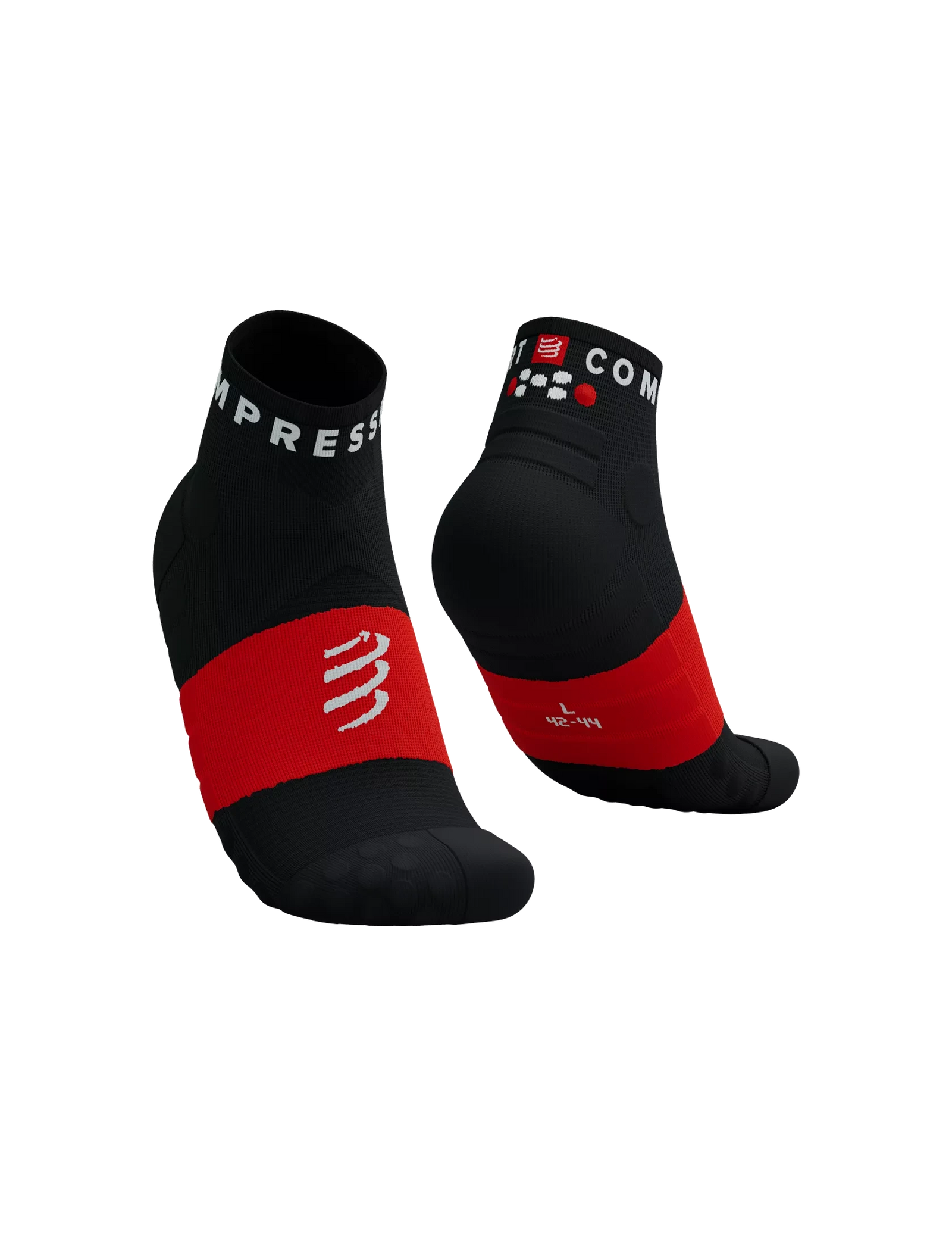 Compressport Ultra Trail Low Socks Black/White/Core Red T1 (EU 35-38) 