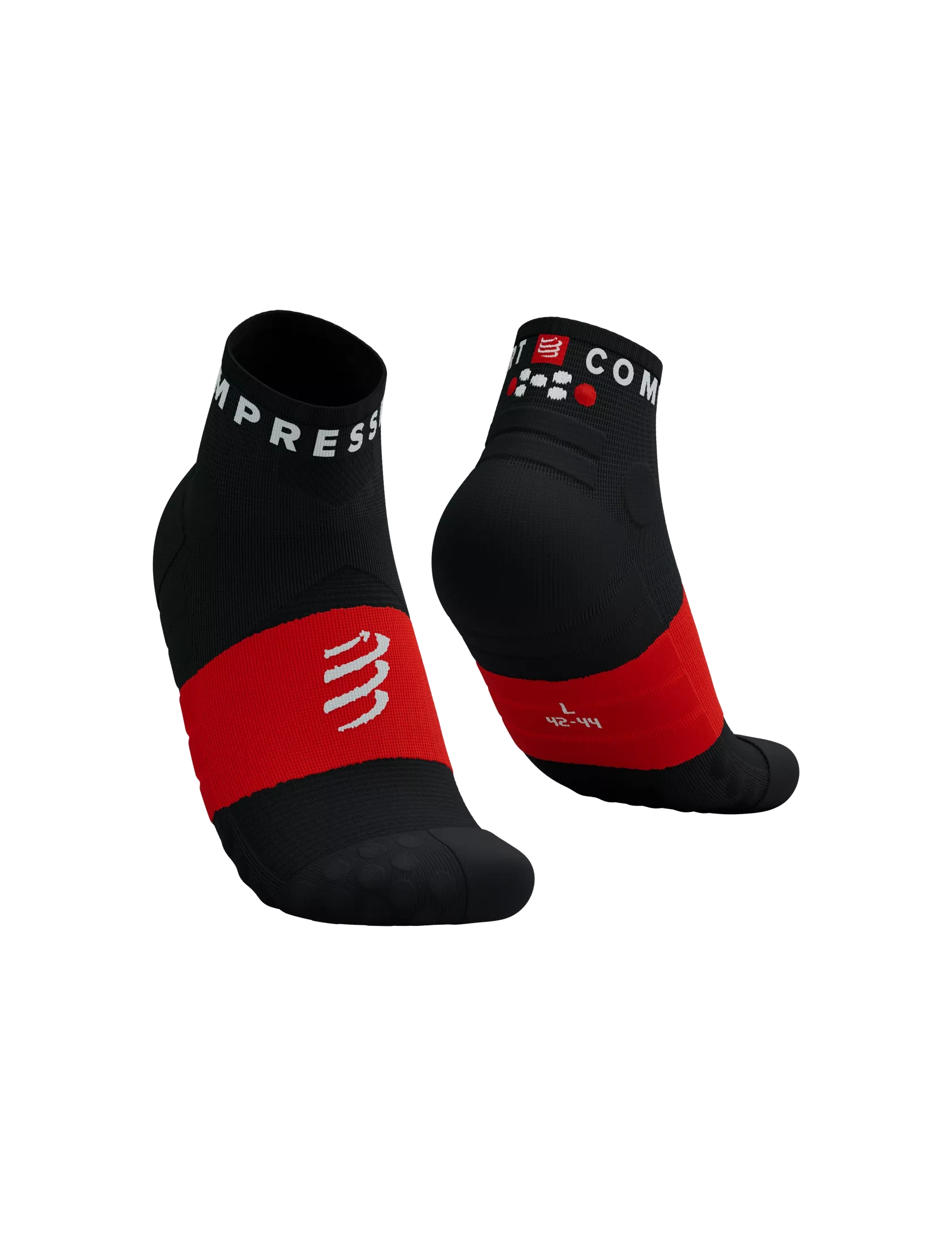 Compressport Ultra Trail Low Socks Black/White/Core Red T1 (EU 35-38) 