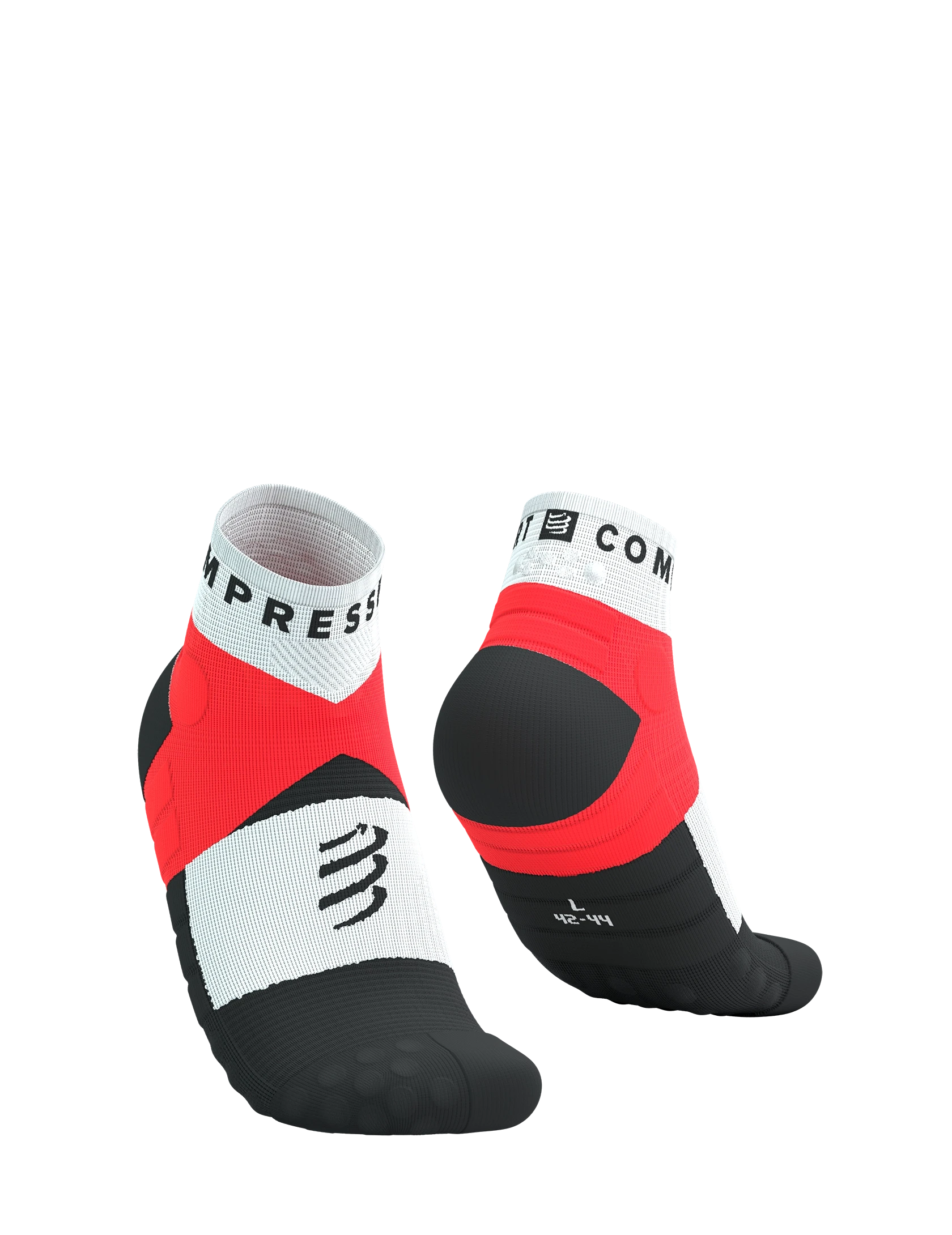 Compressport Ultra Trail Low Socks Fluo Red/White T1 (EU 35-38) 