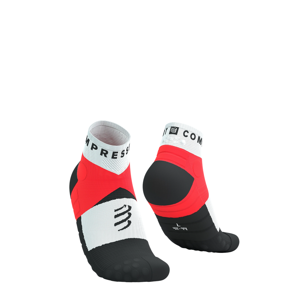 Compressport Ultra Trail Low Socks Fluo Red/White T1 (EU 35-38) 