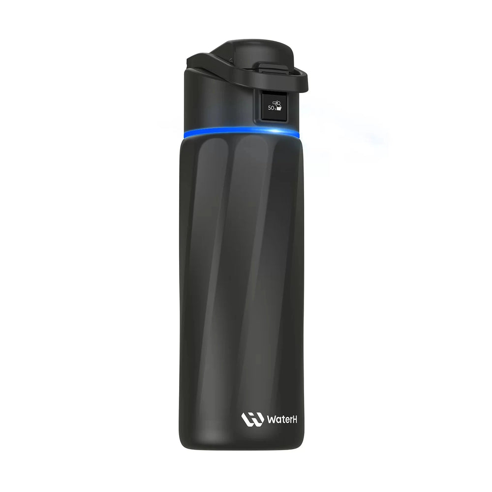 WaterH Boost Smart Water Bottle: 24 oz Hydration Tracker with APP & Insulation Black 