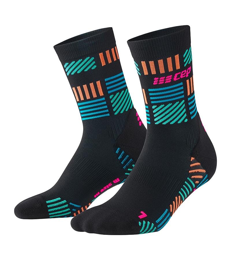 CEP The Run Limited Compression Mid Cut Socks 4.0, Men Black/Neon Pink IV 