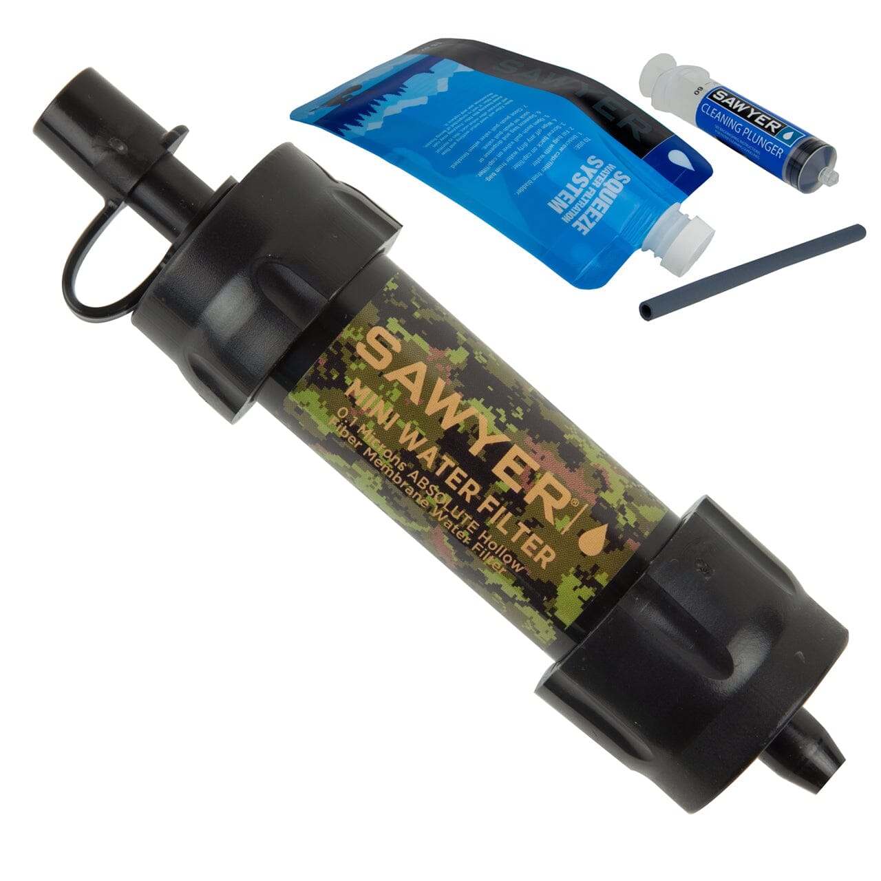 Sawyer Mini Water Filtration System - Camo - Cardboard Packaging 