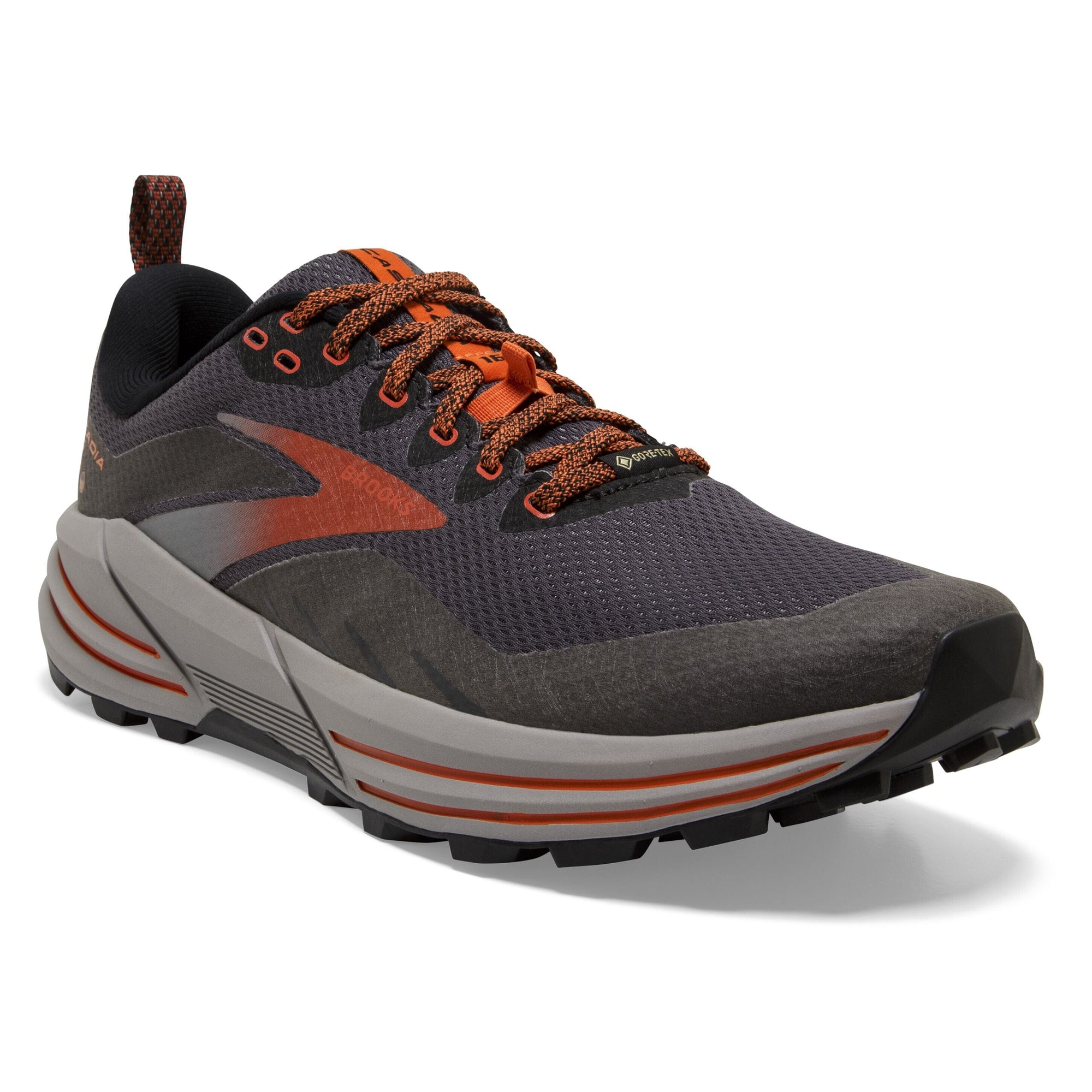 Brooks Men's Cascadia 16 GTX Trail Running Shoes Black/Ebony/Cinnabar US 7 