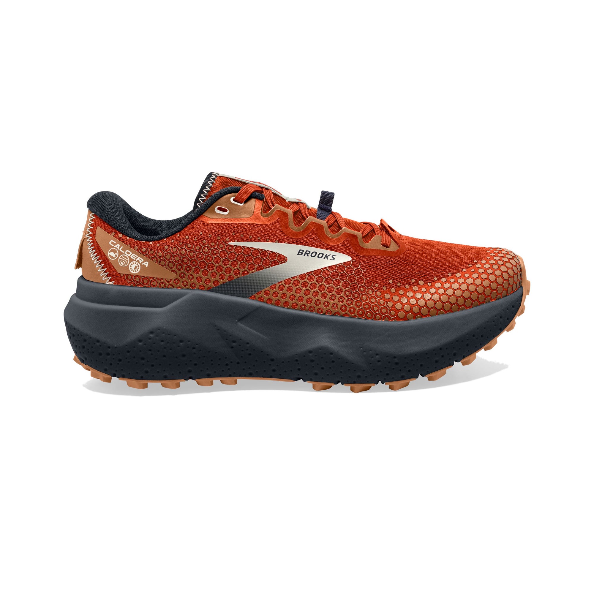 Brooks Men's Caldera 6 Trail Running Shoes Navy/Firecracker/Sharp Green US 8.5 