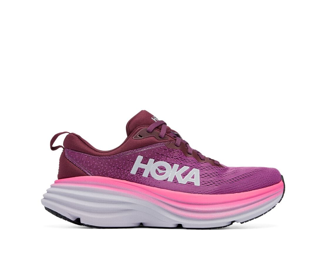 Hoka Women's Bondi 8 Road Running Shoes Beautyberry / Grape Wine US 7.5 