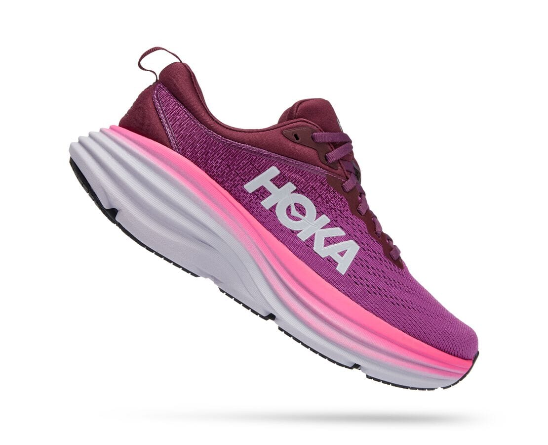 Hoka Women's Bondi 8 Road Running Shoes Beautyberry / Grape Wine US 7.5 