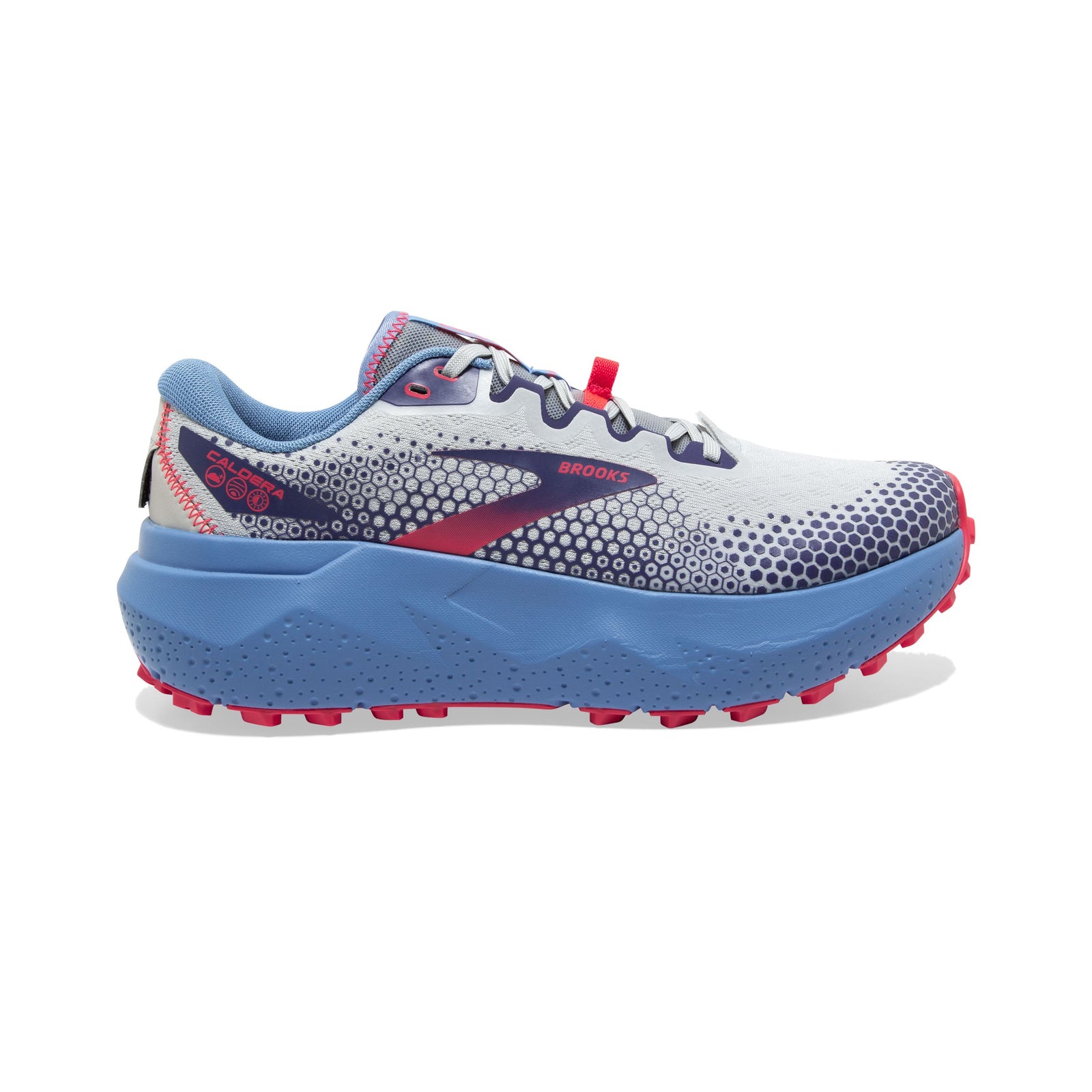 Brooks Women's Caldera 6 Trail Running Shoes Oyster/Blissful Blue/Pink US 5.5 