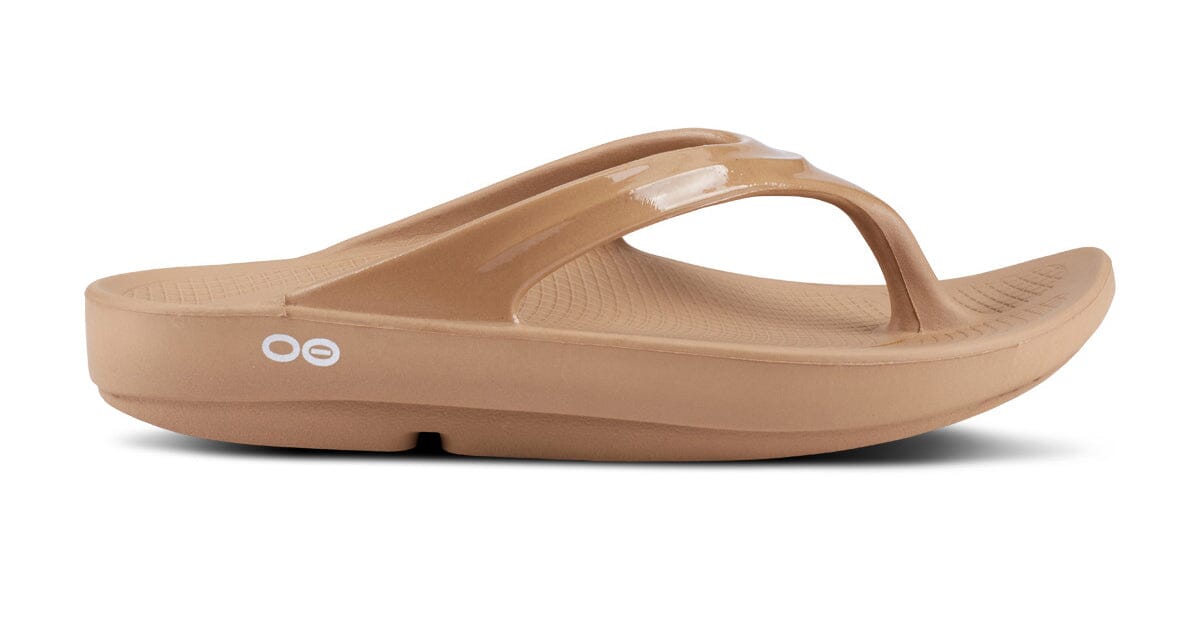 OOFOS Women's OOlala Thong Sandal - Taupe Taupe US 5 EU 36 