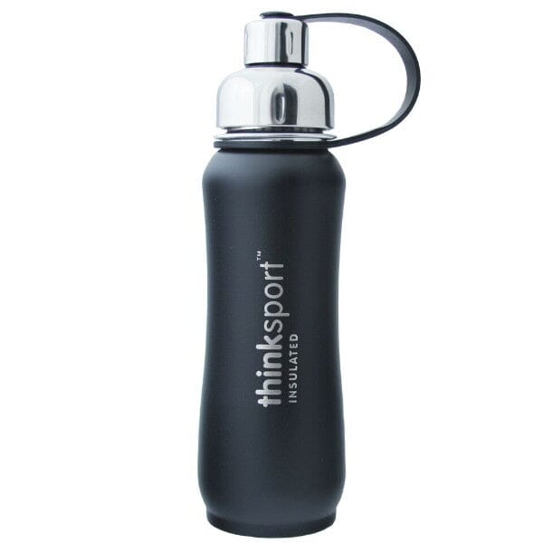 Thinksport Insulated Sports Bottle (17oz 500ml) COATED BLACK 