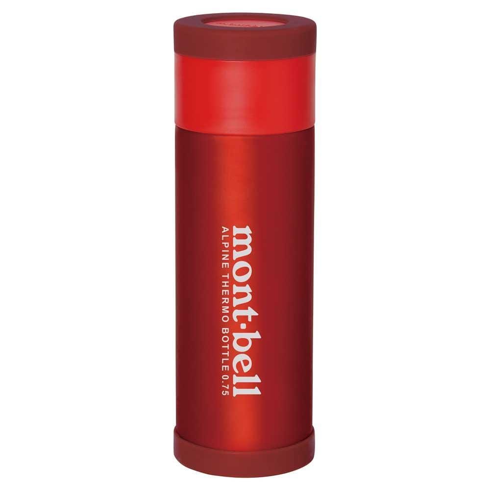 Montbell Alpine Thermo Bottle 0.75L Stainless Steel Silicone Insulated Red 