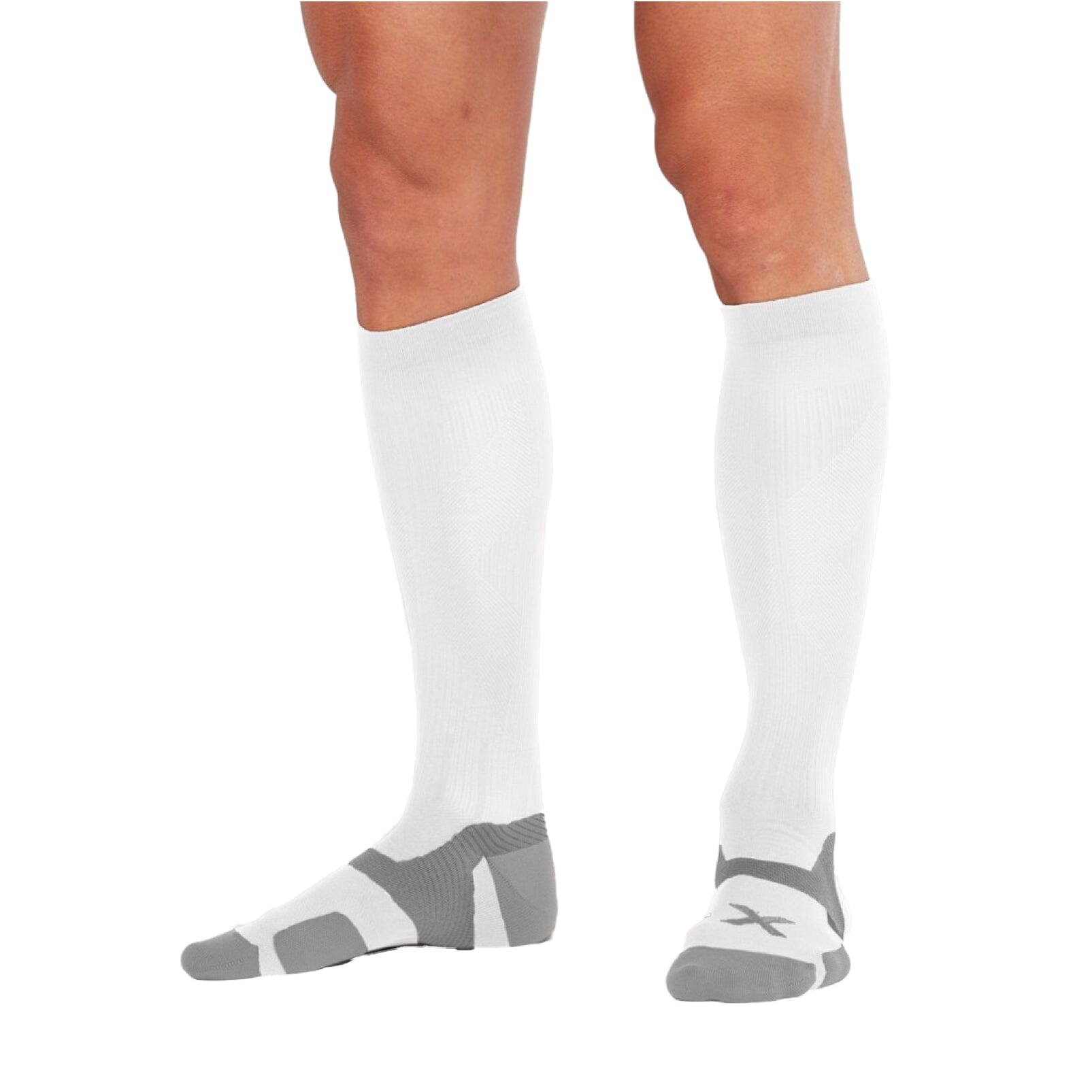 2XU Unisex VECTR Cushion Full Length Socks UA5156E White/Grey S 