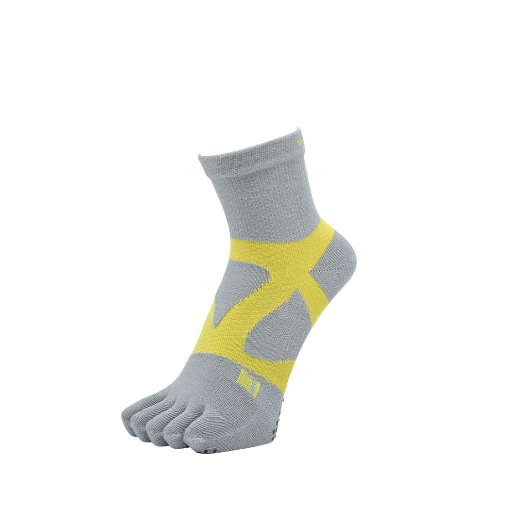 YAMAtune Spider Arch Middle 5 Toe Non-slip Dots Socks Gray x S.Yellow 82 23-25cm | EU 37-40 