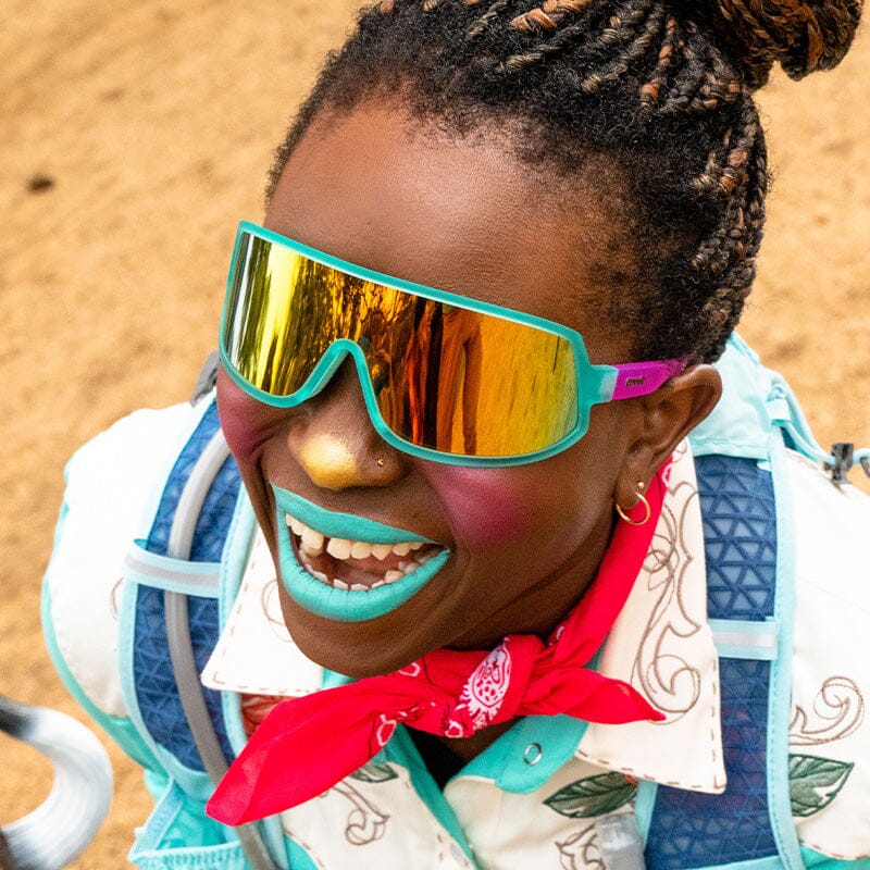 goodr Wrap G - Sports Sunglasses - Save A Bull, Ride A Rodeo Clown 