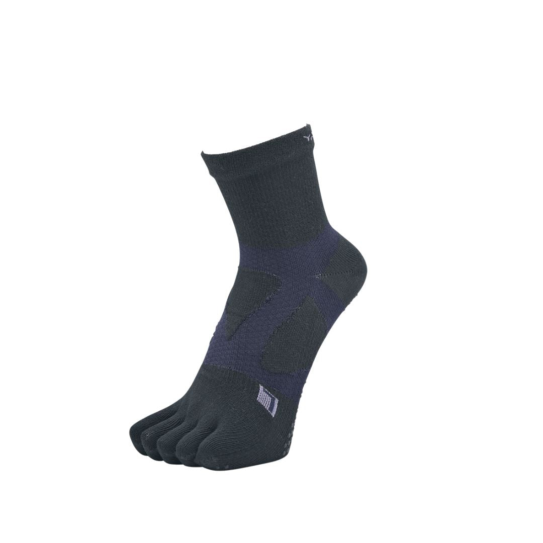 YAMAtune Spider Arch Middle 5 Toe Non-slip Dots Socks Black x D.Navy 81 23-25cm | EU 37-40 