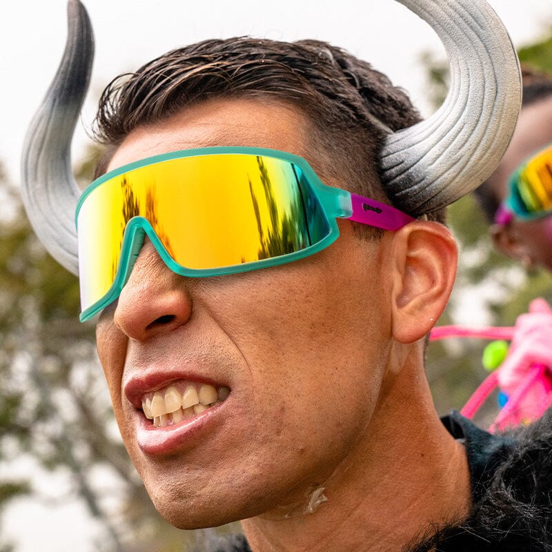 goodr Wrap G - Sports Sunglasses - Save A Bull, Ride A Rodeo Clown 