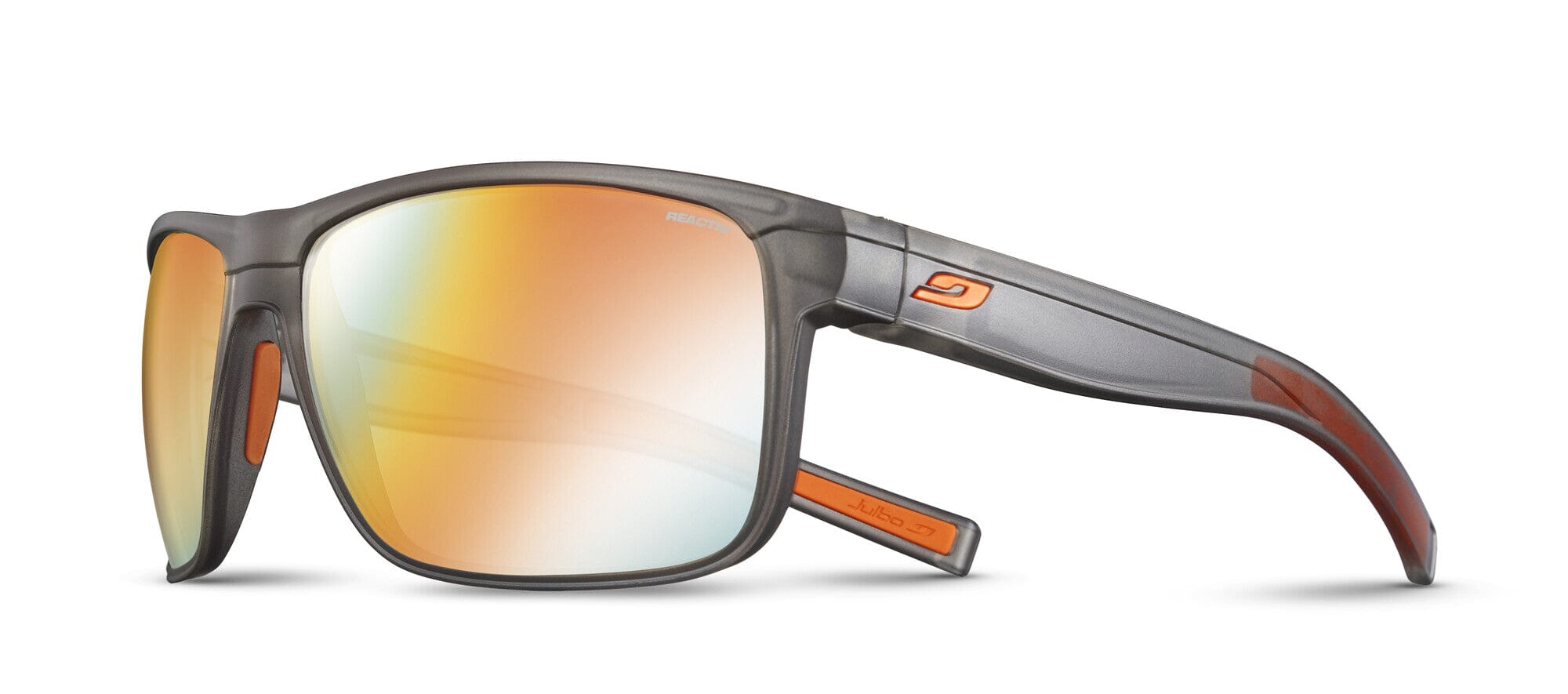 Julbo Renegade Sunglasses MATT TRANSLUCENT GRAY/ORANGE REACTIV P1-3 OS