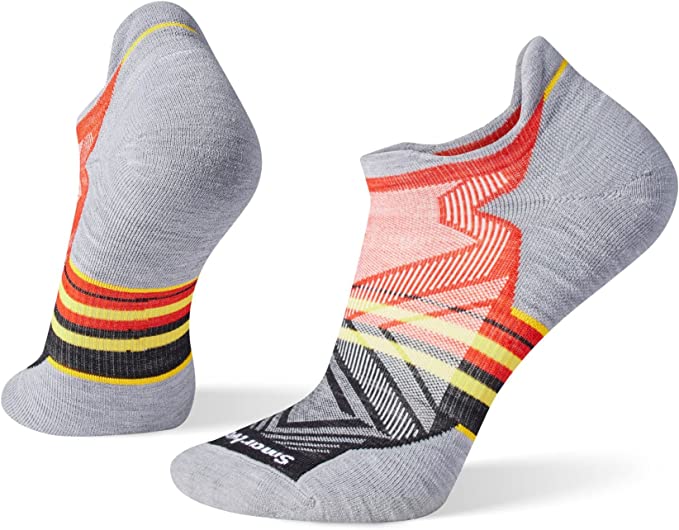 Smartwool Run Targeted Cushion Low Ankle Pattern Socks Light Gray 039 M 