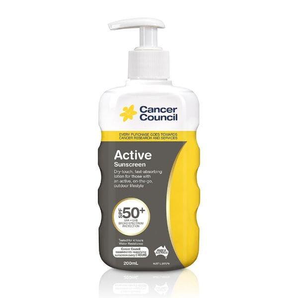 Cancer Council Active Sunscreen Spf50+ PUMP 200ML 