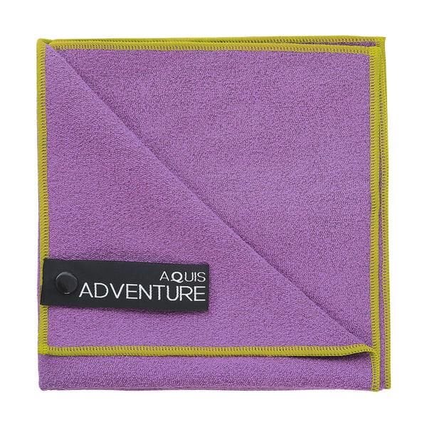 AQUIS Adventure Towel PURPLE/GREEN S 