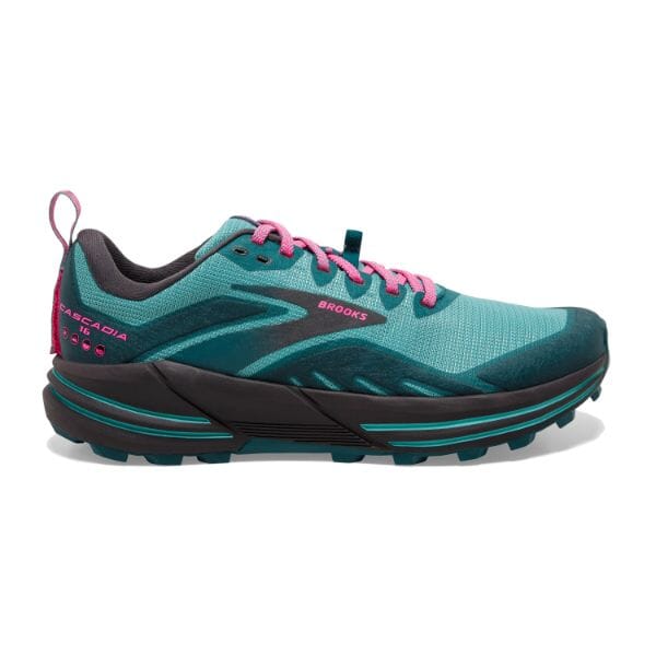 Brooks Women's Cascadia 16 Trail Running Shoes PORCELAIN/BLUE CORAL/PINK US 6 