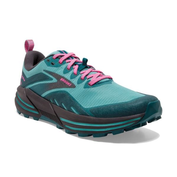 Brooks Women's Cascadia 16 Trail Running Shoes PORCELAIN/BLUE CORAL/PINK US 6 