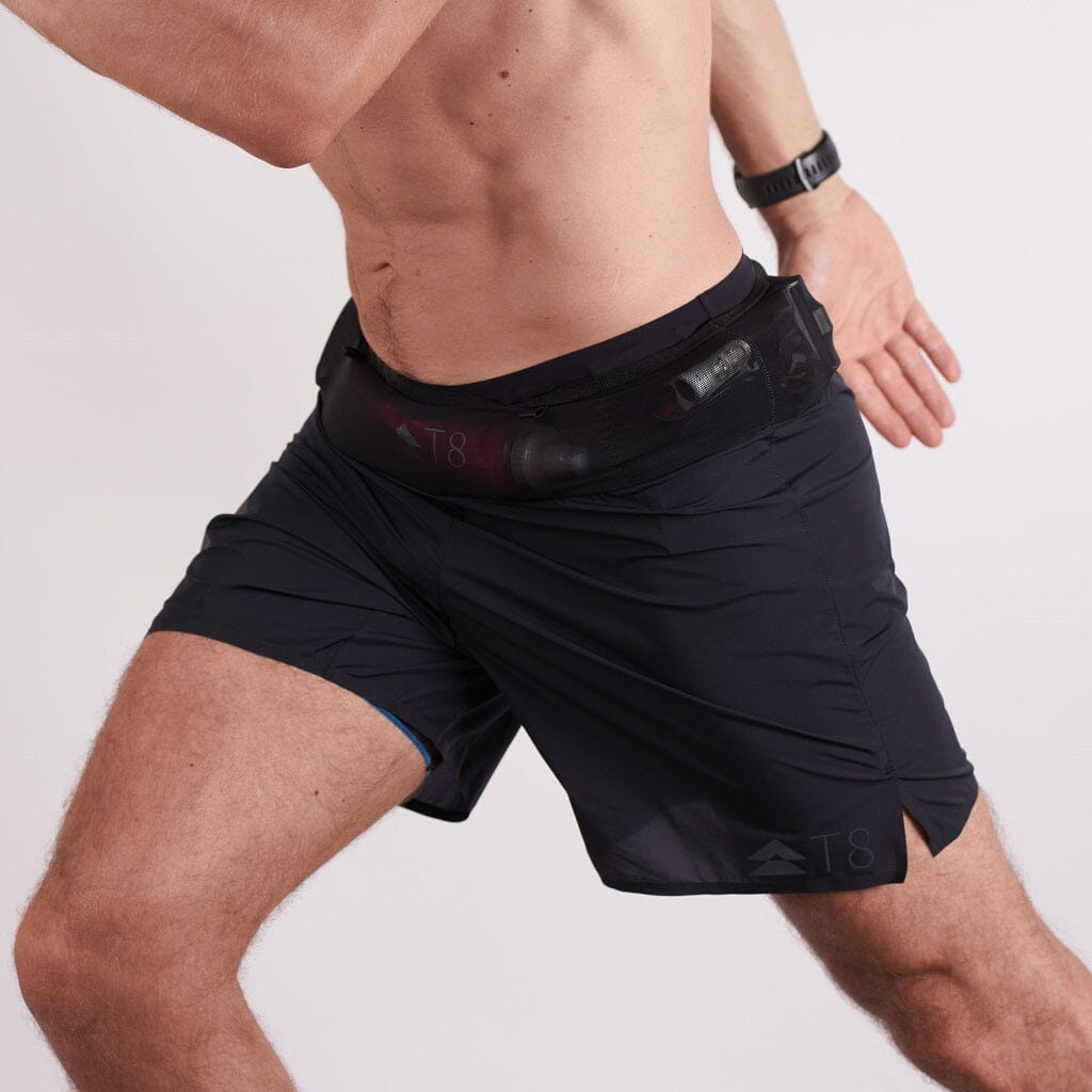 T8 Men's Sherpa Shorts Black (silver logo) XS (26-28") 