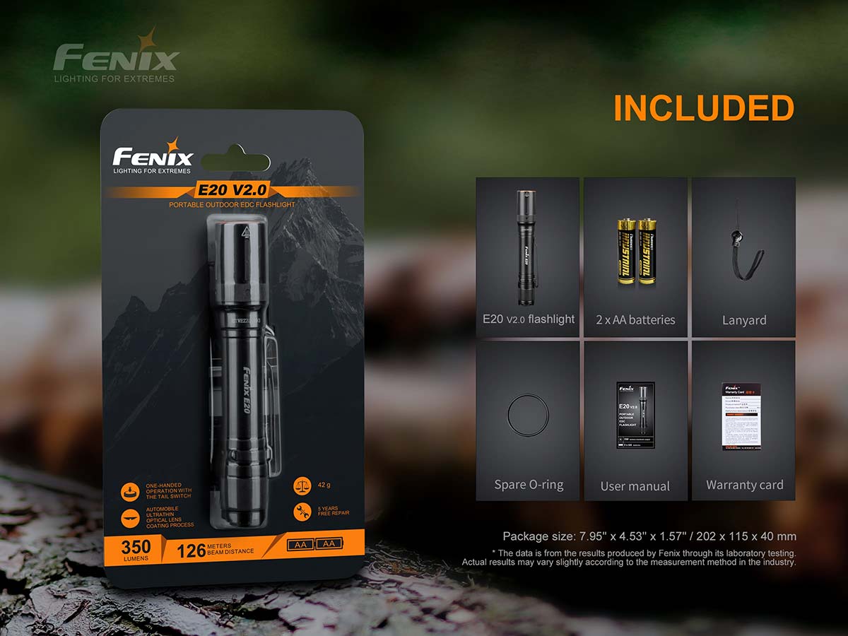 Fenix E20 V2.0 AA Flashlight 