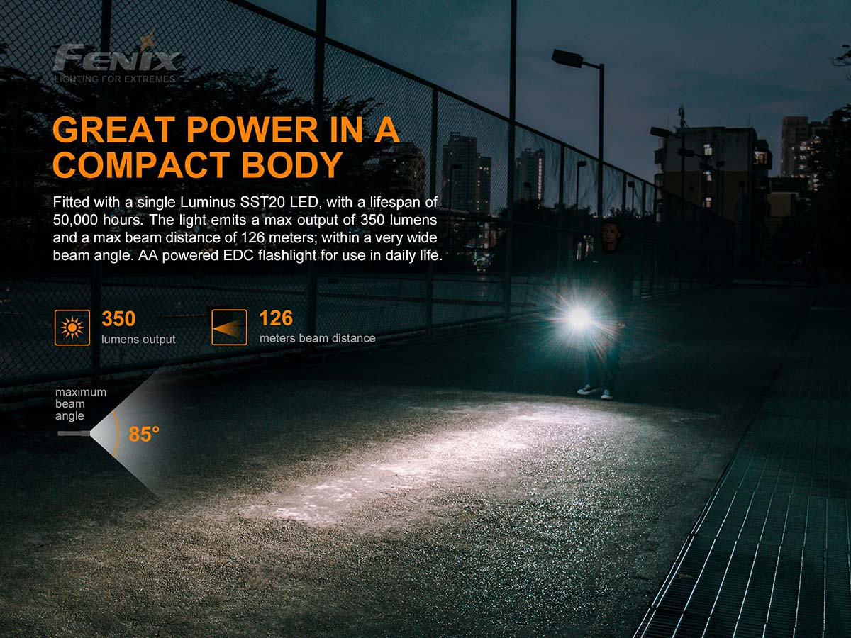 Fenix E20 V2.0 AA Flashlight 