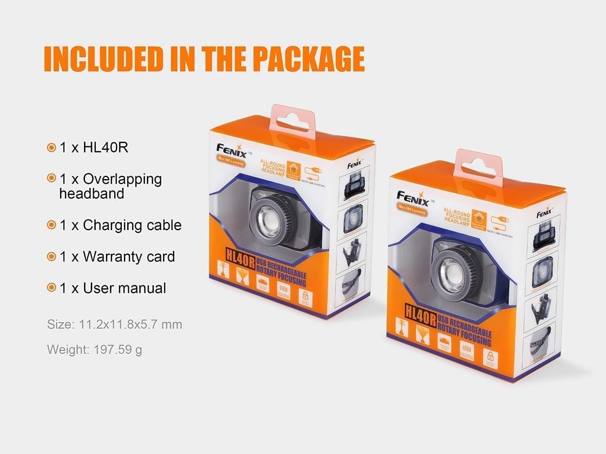Fenix HL40R Focusable USB Rechargeable Headlamp 