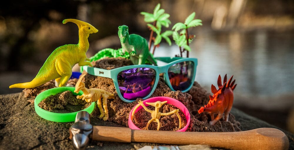 goodr OG - Sports Sunglasses - Electric Dinotopia Carnival 