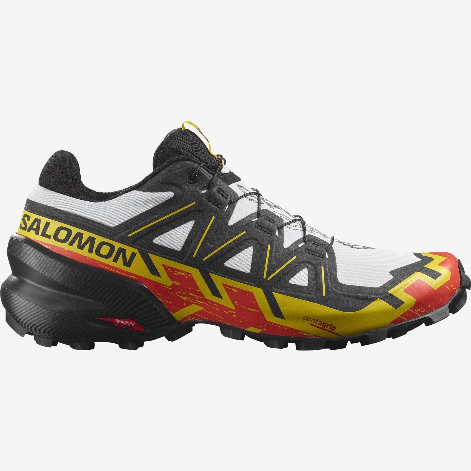 Salomon Speedcross 6 Men's Trail Running Shoes White/Black/Empire Yellow US 10.5 