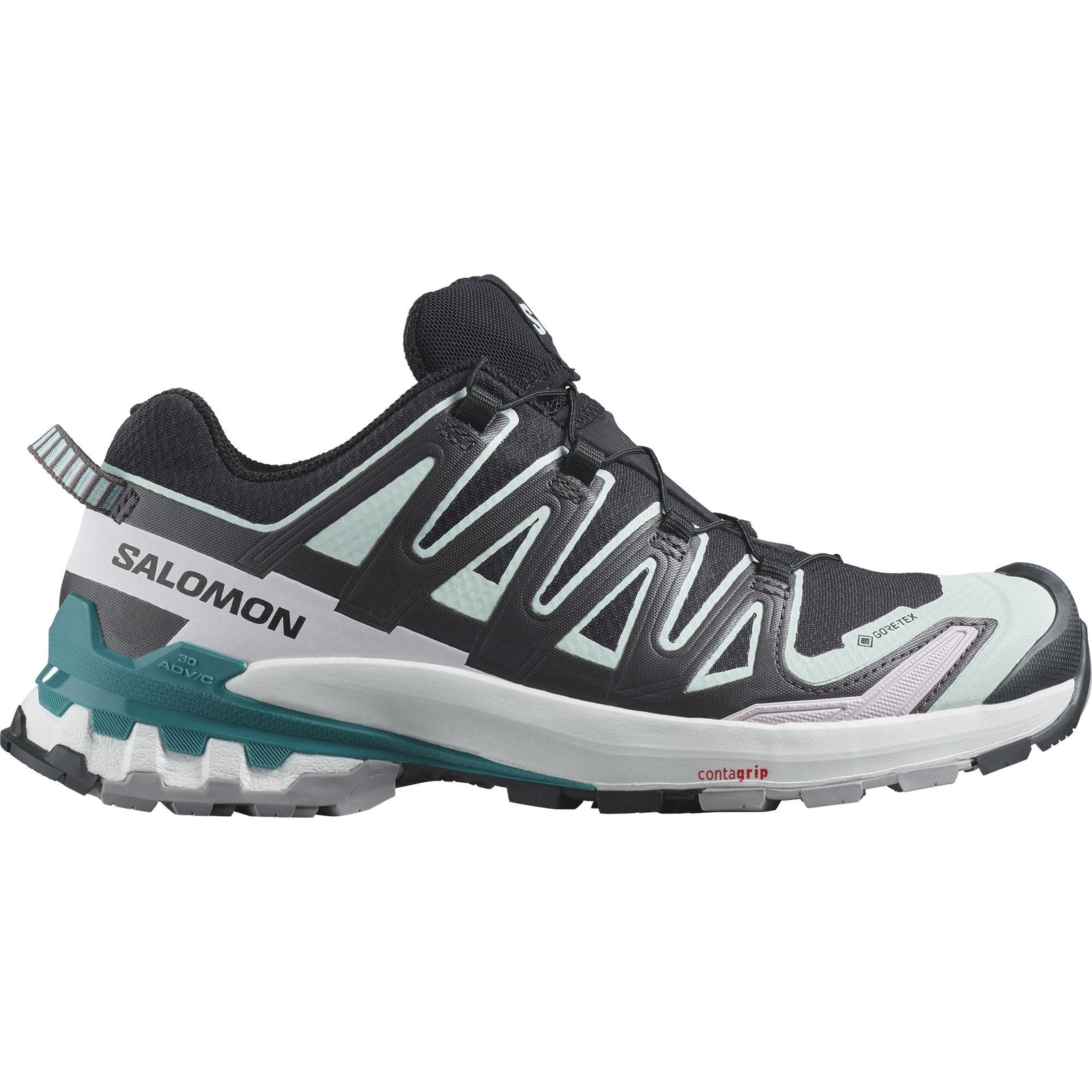 Salomon XA Pro 3D V9 GTX 女裝 越野跑鞋 行山鞋 - 黑色/漂白水藍色/港藍色
