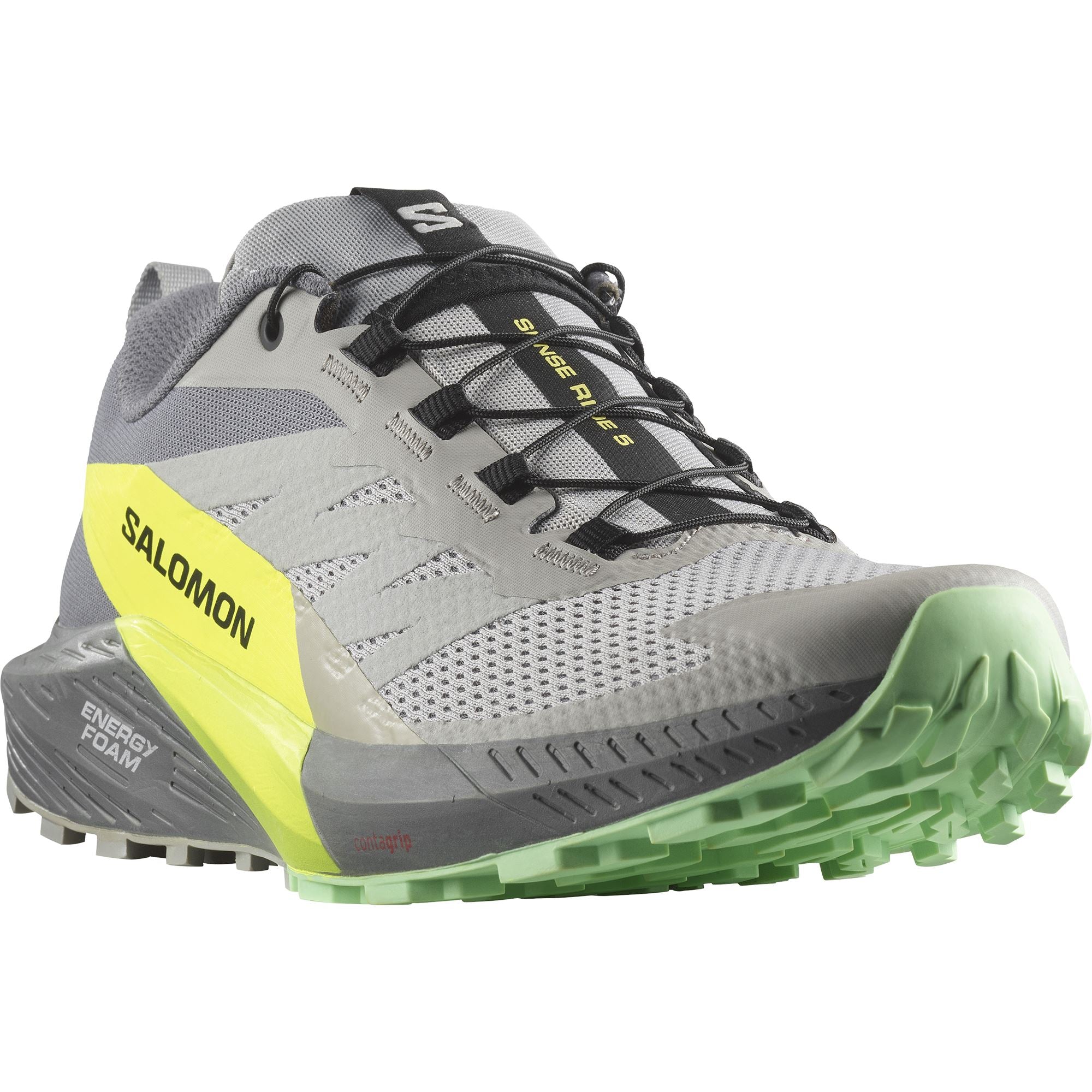 Salomon Sense Ride 5 Men's Trail Running Shoes Alloy / Quiet Shade / Safety Yellow US 9 