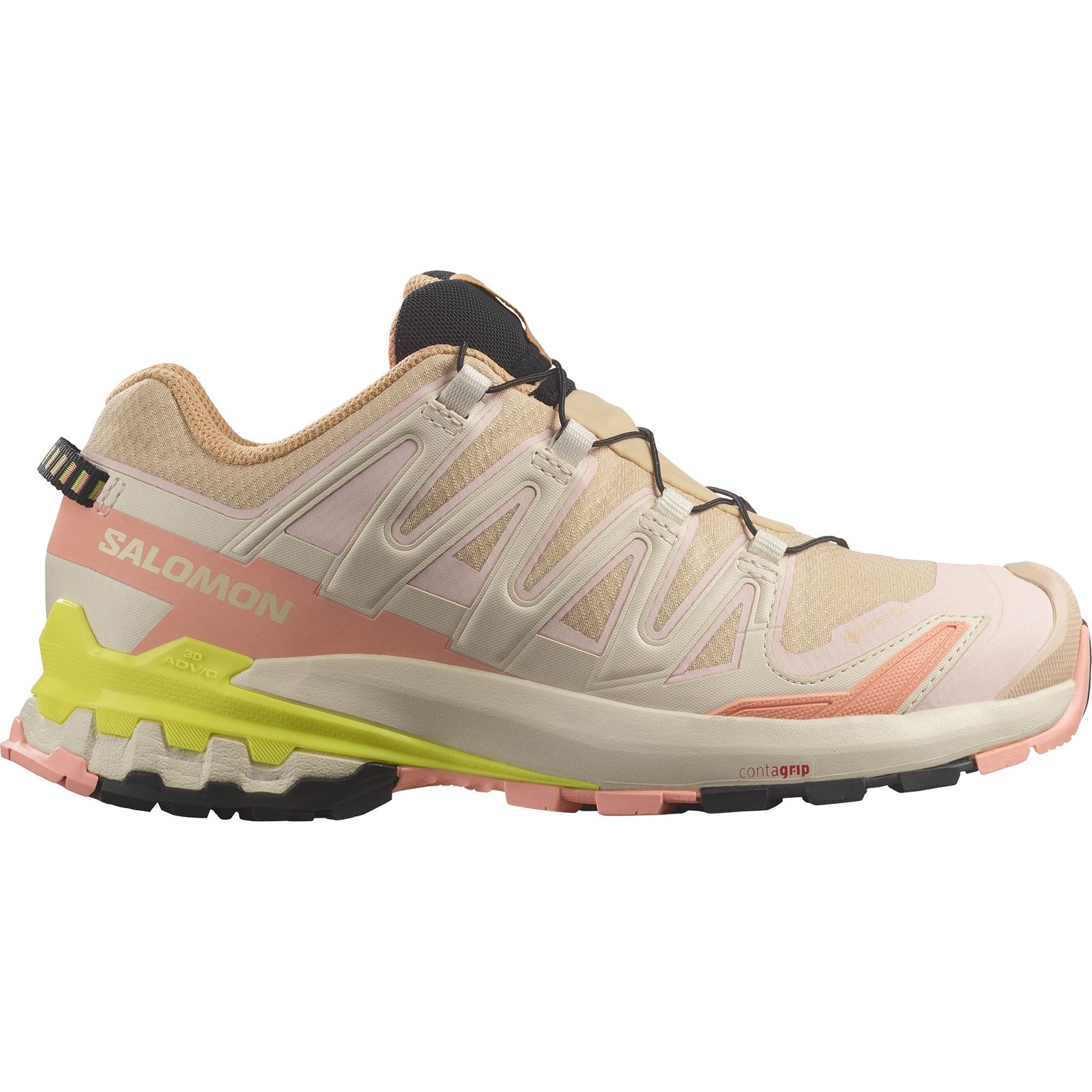 Salomon XA Pro 3D V9 GTX Women's Trail Running Shoes Hazelnut/English Rose/Safety Yellow US 8 