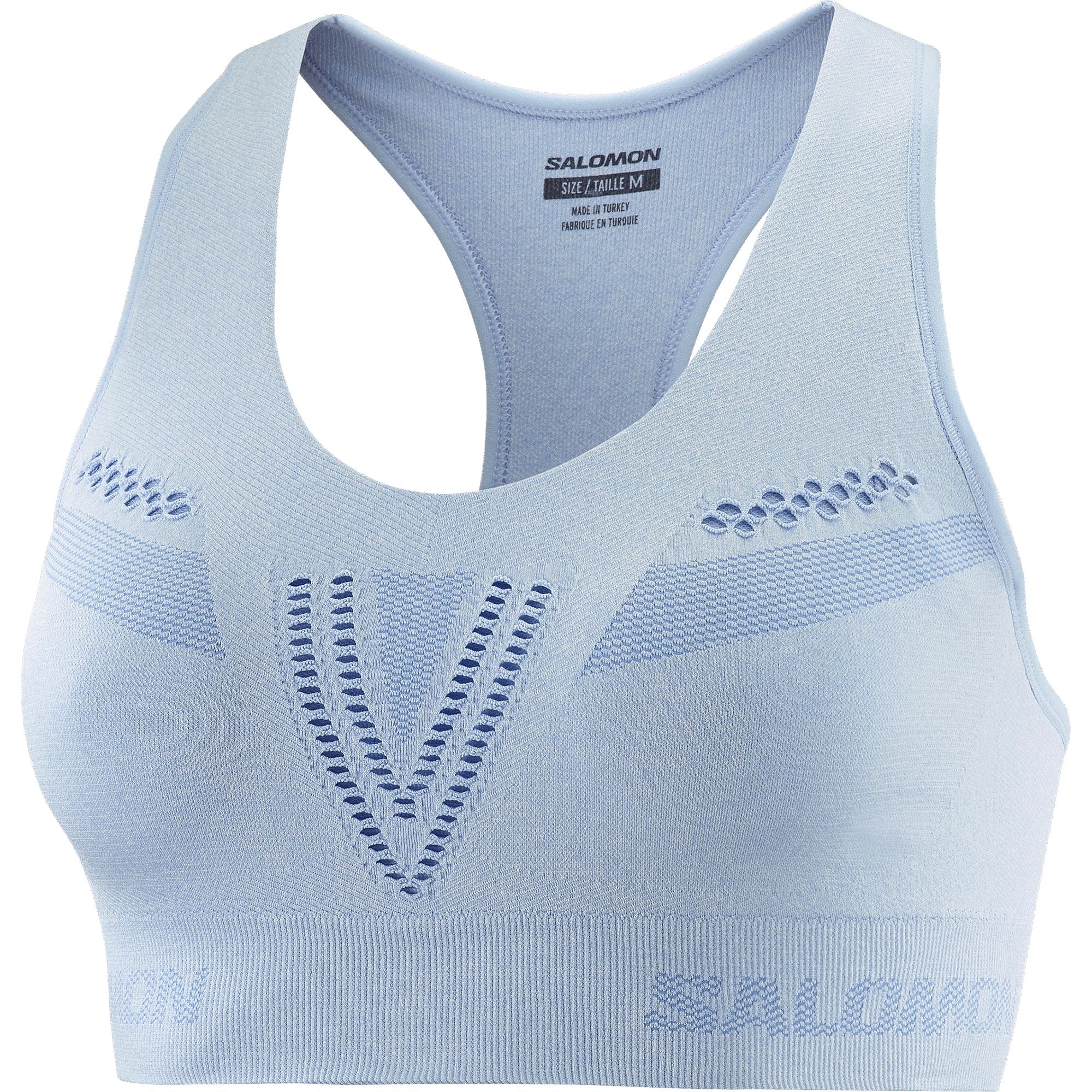 Salomon Essential Move On Seamless Sports Bra Deep Black / Heather / Reflective Silver S 