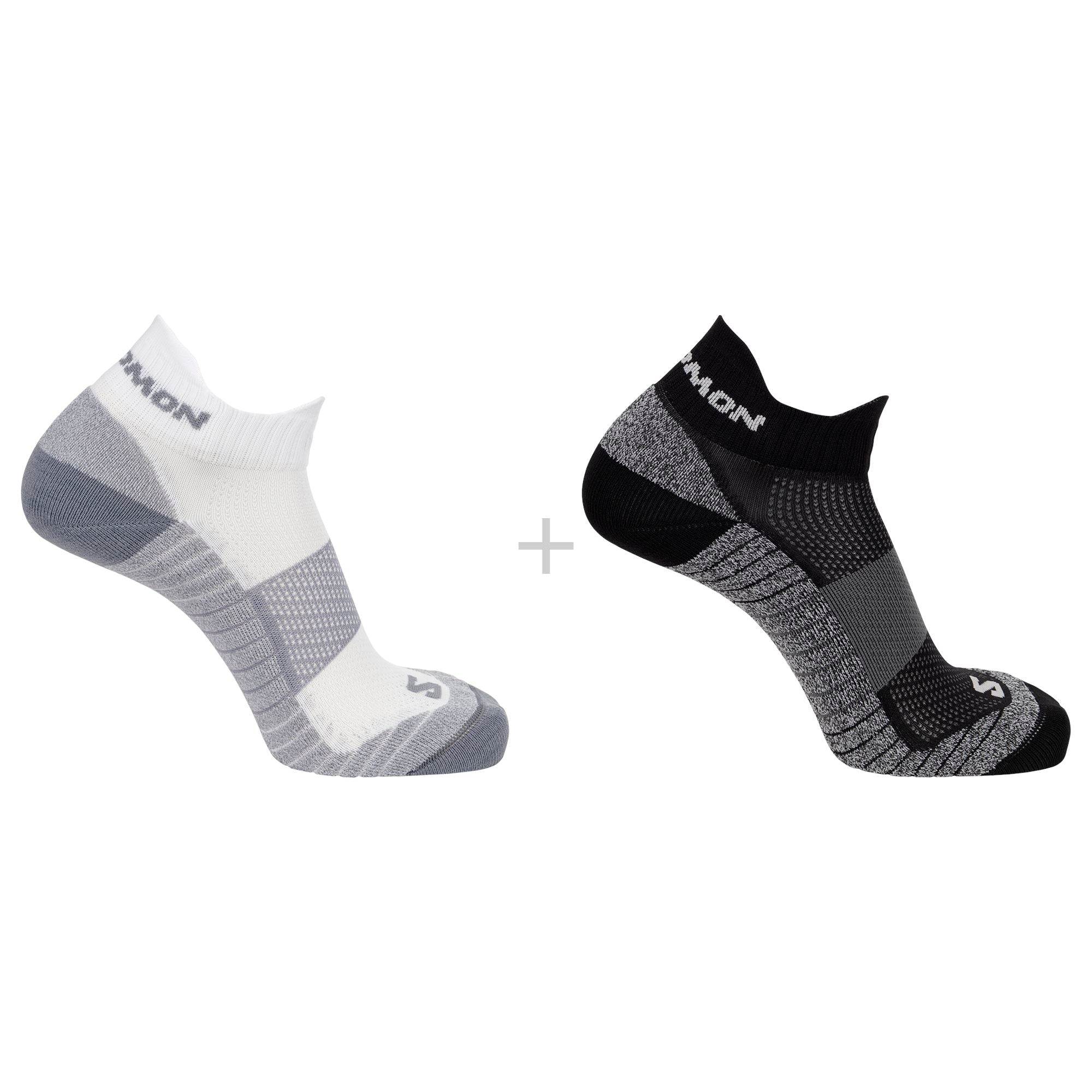 Salomon Aero Ankle 2-Pack Socks Black/White L 