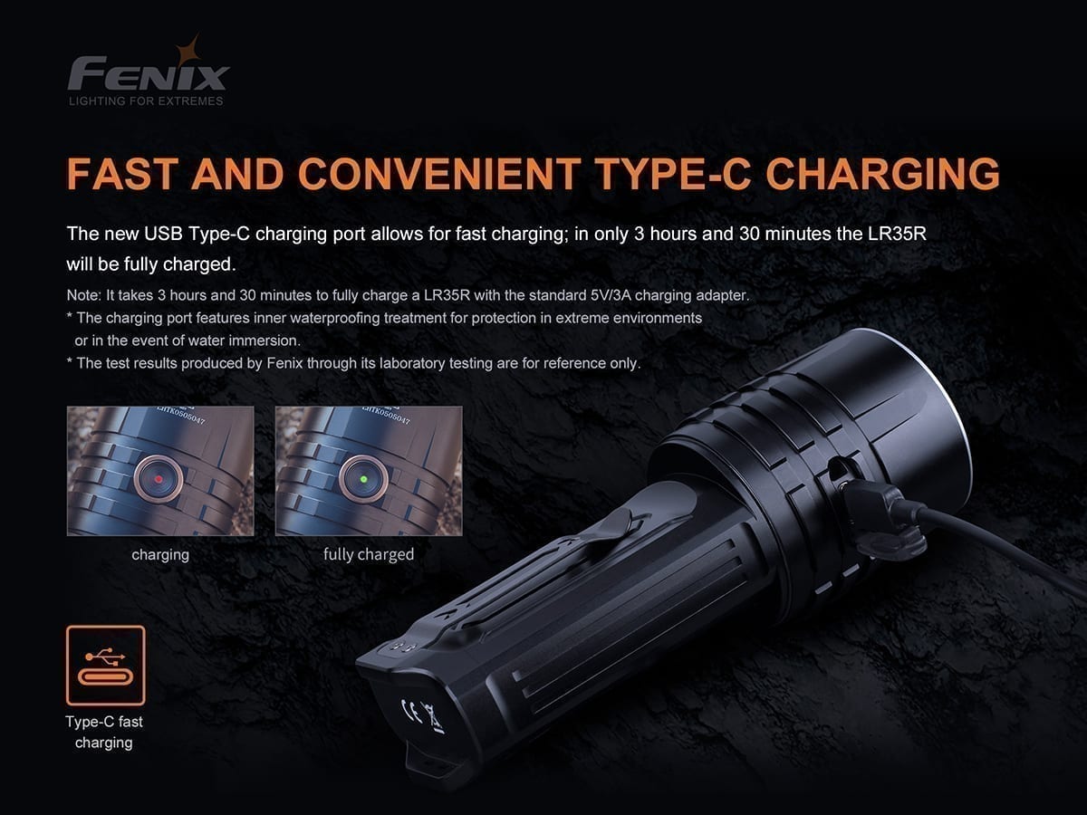 Fenix LR35R Rechargeable Flashlight - 10000 Lumens 