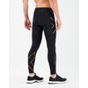 2XU Men's Light Speed Compression Tights MA5305B Black/Gold Reflective XS 
