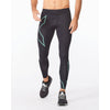 2XU Men's Light Speed Compression Tights MA5305B Black/Silver Sage Reflective XS 